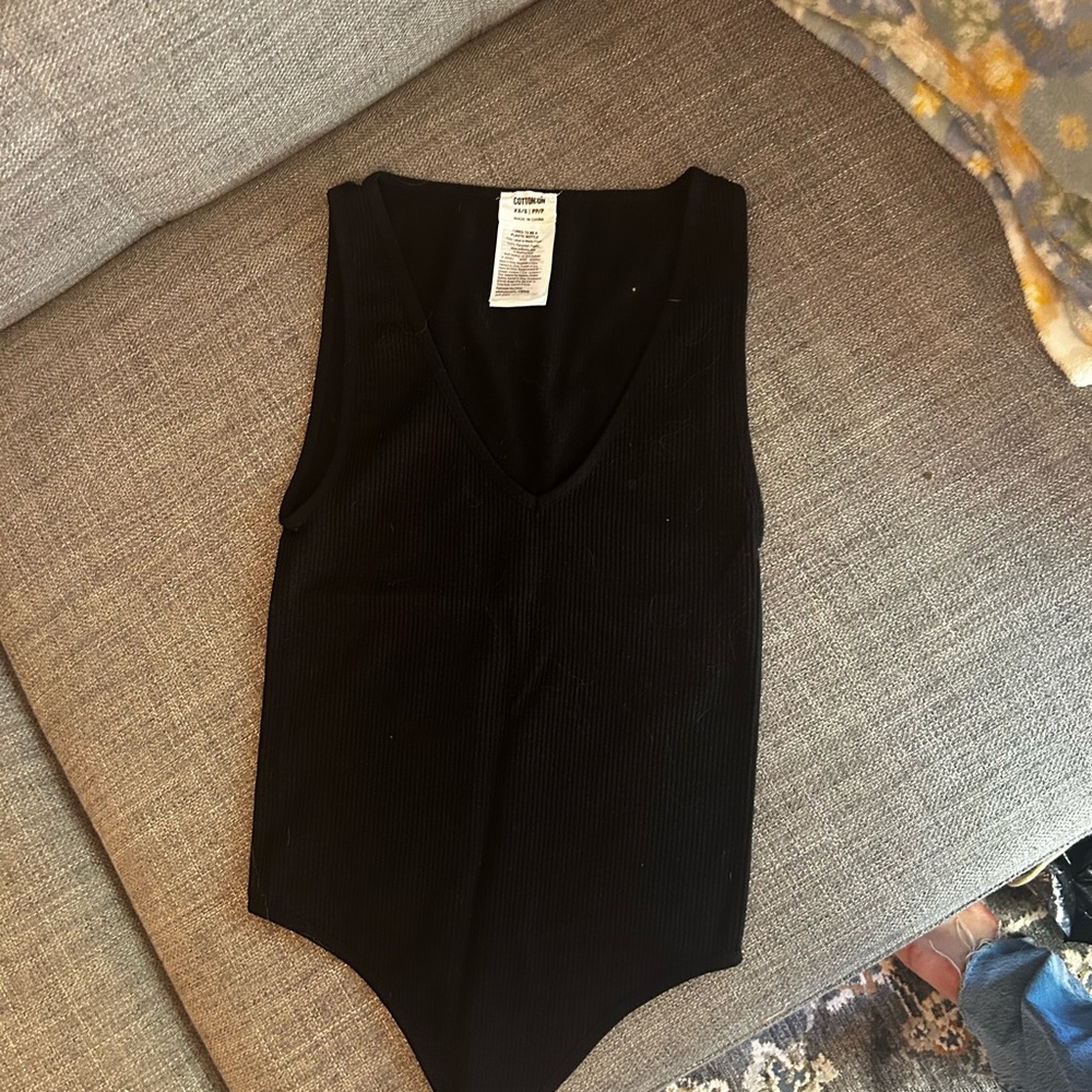Cotton On Black Ribbed Bodysuit